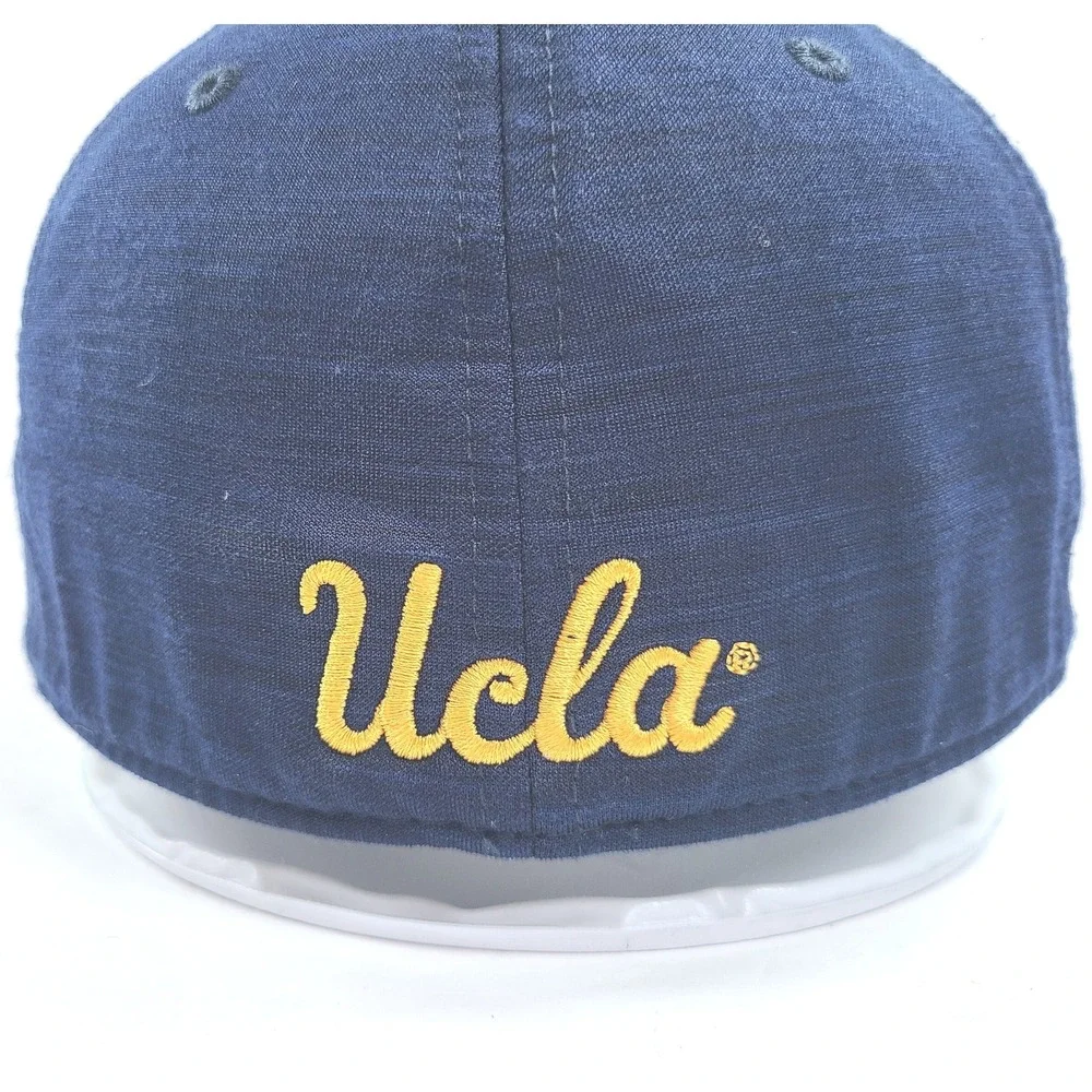 The Game UCLA Bruins Mens Navy Blue‎ Gold Fitted Stretch Hat S/M Basketball NCAA